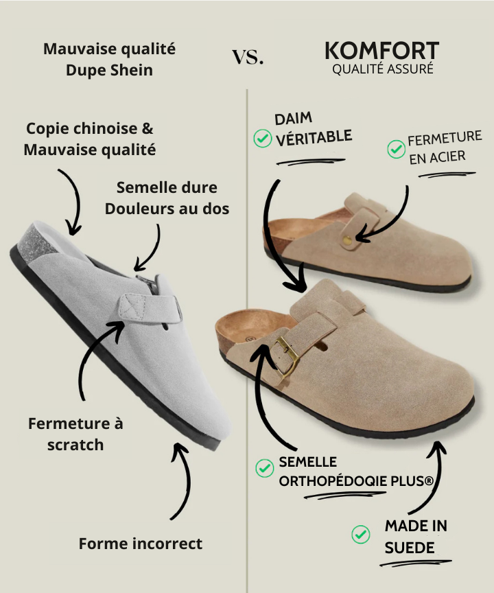 Sabots en daim véritable